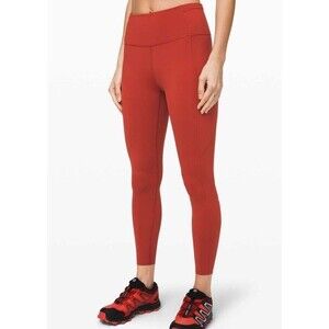 LULULEMON Womens ATHLETICA Wunder Under Hi-Rise Tight 28' in Bonfire Size 6